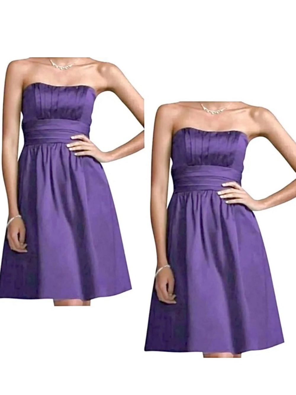 Davids Bridal Strapless Bridesmaid Cocktail Dress Purple Bundle of 2 Size 6
